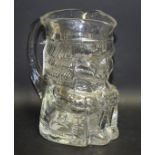 A Whitefriars clear glass Toby jug, Adam,
