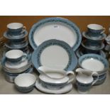 A Royal Doulton Harmony pattern dinner and tea service, comprising dinner plates, tea plates,