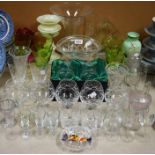 Glassware - 19th century and later including cut glass, stemware, jugs, vases,