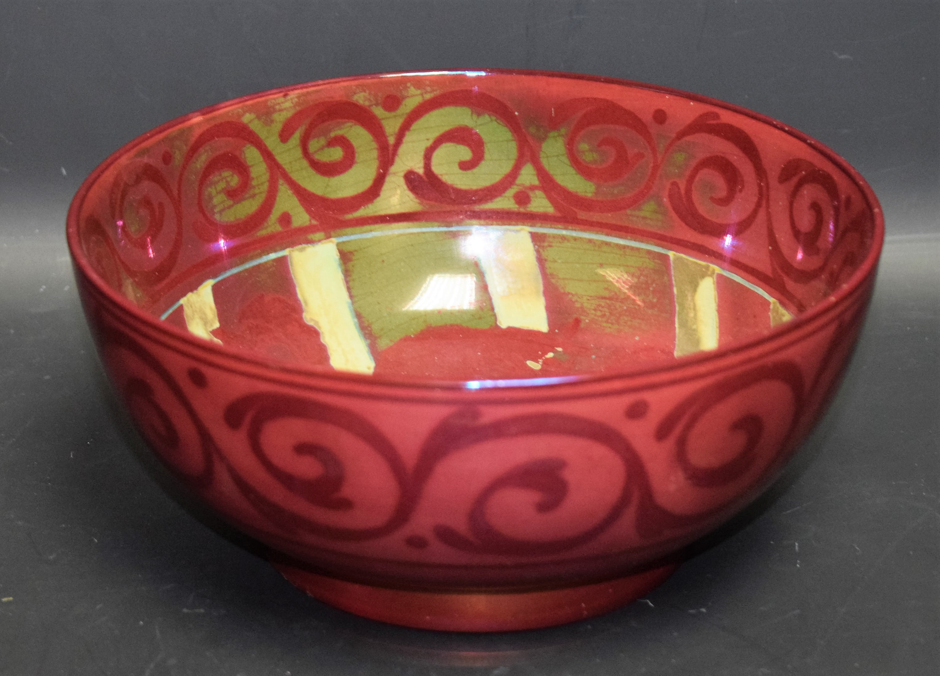A Bernard Moore flambé lustre glazed bowl,