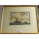 J Vanstry Early Dutch Coastal Scene signed, watercolour, 15cm x 21cm,