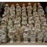 Ceramics - 19th century continental figures including children with animals, musicians, etc,