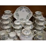 A Royal Albert Silver Maple pattern tea set, for twelve, comprising cups, saucers, side plates,