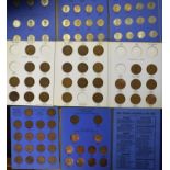 A coin album, containing some pre 1947 coins; GB pennies,