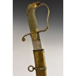 A cavalry officer's sword, 71cm curved blade etched with concentric circles,