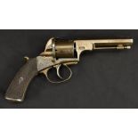 A Leige six shot revolver pistol, Lefaucheux Tyrl,