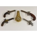 A 19th century percussion cap pistol, 8.