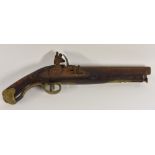 A flintlock pistol, 23cm barrel, inset brass plate stamped Ketland & Allport,