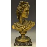 A gilt metal bust of Agrippina