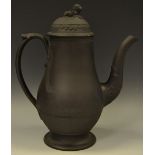 A Wedgwood black basalt coffee pot, circa 1796.