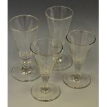 A pair of 18th Century cordial glasses etc (4)