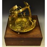 A reproduction brass equinoctial dial,