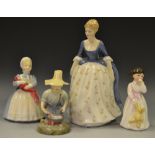 A Royal Doulton figure, Alison, HN2336; others, Daddys Girl; The Rag Doll, HN2142; River Boy,