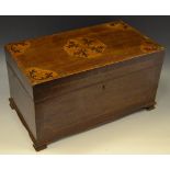 A large 19th century mahogany and marquetry box