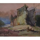 Michael Crawley Ruined Temple, Sri Lanka signed, titled to verso, watercolour,