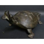 Chinese School (19th century), a patinated bronze, of the Turtle of Longevity and Tenacity,