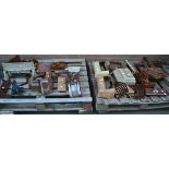 A vintage bench vice; a quantity of fire grates and fittings Provenance: Ward's Ironmongers,