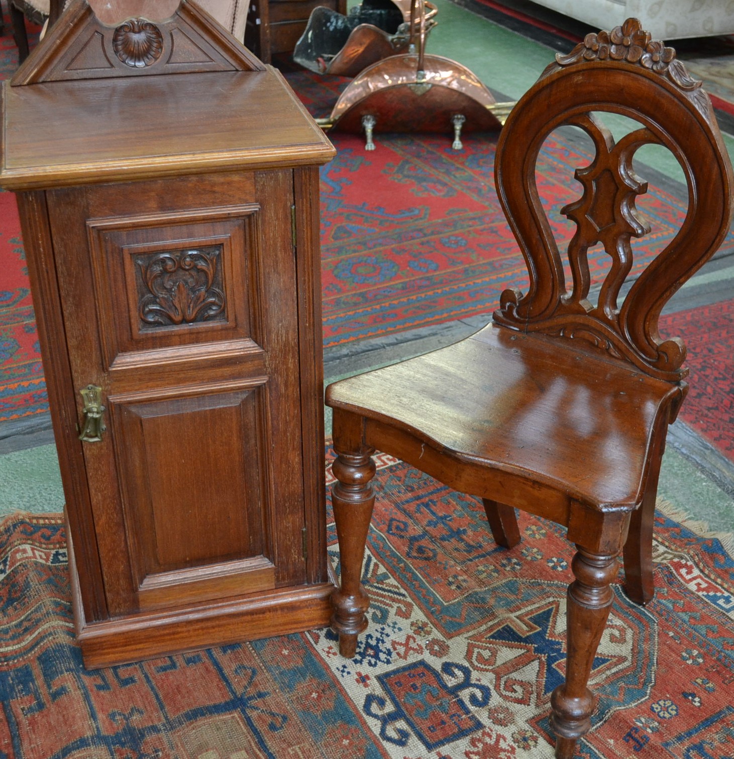 A Victorian mahogany hall chair, c.