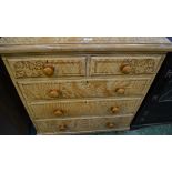 A Victorian scumbled pine chest of drawers, c.