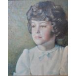 G W Dale Portrait of a Young Lady signed, oil on board, 36cm x 30cm,