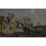 George Wills (19th century) Walking the Well Known Road signed, dated 1879, watercolour 21cm x 33.