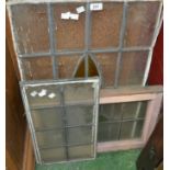 Windows - a pair of leaded stained glass rectangular panel windows; others,