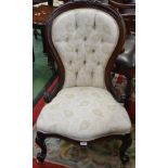 A reproduction Victorian style nursing chair,