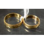 Two 9ct gold wedding bands, 4.
