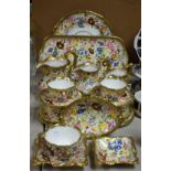 A Hammersley and Co part tea set, printed with colourful summer flowers, pattern number 13166,