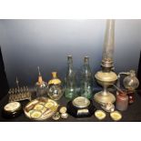 Boxes and Objects - a Hart and Co aqua glass beer bottle, Golden Works, Nottingham; another,