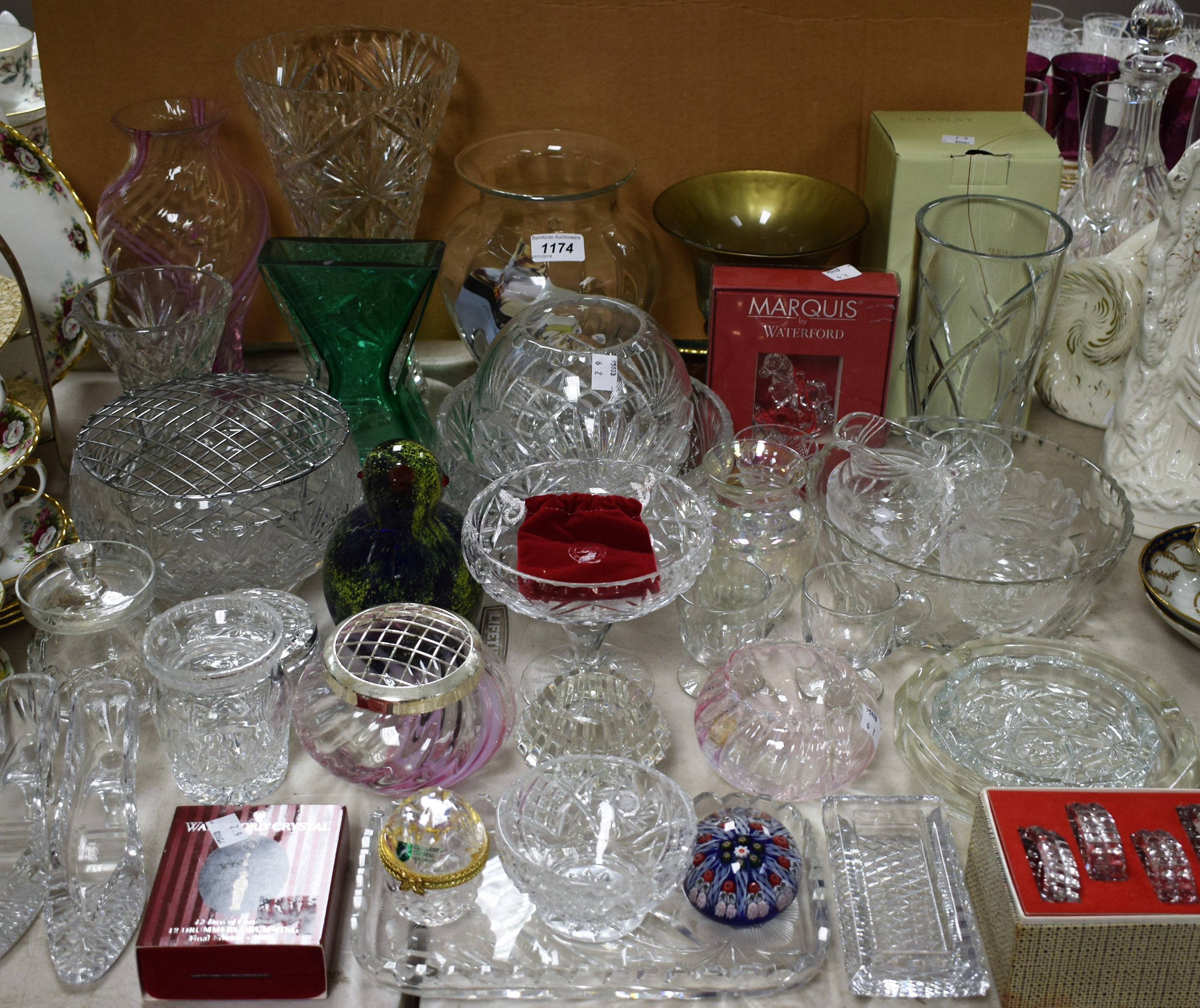 Glassware - Waterford Crystal Christmas decorations; cut glass vases, bowls, etc; Caithness,