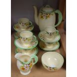 A Newhall coffee set, for six, comprising cups, saucers,