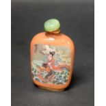 A 19th century Chinese snuff bottle, of rounded rectangular form,