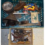 Tools - funnels, glue pot, vice, planes,