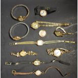 Watches - a lady's J W Benson gold cased wristwatch; others, Dennison, Avia,