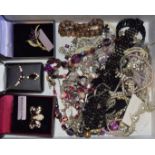 Costume Jewellery - a Pandora style glass beaded necklace; others,