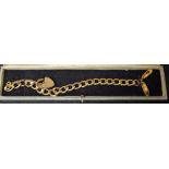 A 9ct gold curb link bracelet, padlock clasp, stamped 375, 26.