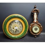 An early 20th century Junghans sunburst clock, painted circular dial, Arabic numerals,