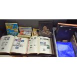 Stamps - large box albums, loose, etc, including Windsor loose leaf albums 1 & 2, many 1d runs,