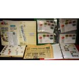 Stamps - box containing collection 1971 Jubilee Tour FDC, small stockbook QV 1d reds,