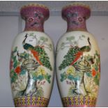 A pair of large Chinese ovoid floor vases,