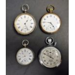 Watches - a 19th century continental 935 silver cased open face pocket watch, white enamelled dial,