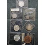 Coins - a mixed collection of English and UK coins, shilling 1721 roses & plumes,