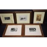 Simon Bills, by and after, a pair, Trojan and Nero, bulls, etchings, limited editions,