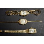 Watches - a vintage ladies 9ct gold cased bracelet watch, Chester 1952; others Netex, Magno,