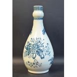 A Worcester Pomegranate pattern guglet, printed in underglaze blue with pine cones,