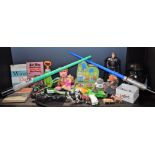 Toys & Juvenalia - a Star Wars Darth Vader mask; two light sabres, blue and green; action figures,