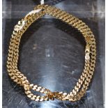 A 9ct gold angular curb link necklace, 17.