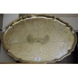 An early 20th century Swedish silver shaped oval serving tray,