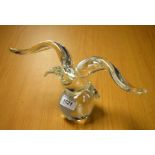 Art Glass - a Steuben clear glass paperweight, stylised eagle on globe,